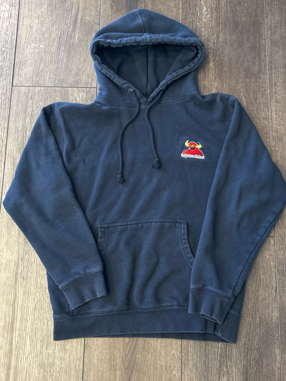Navy Hooded Pullover with Small Embroidered Logo